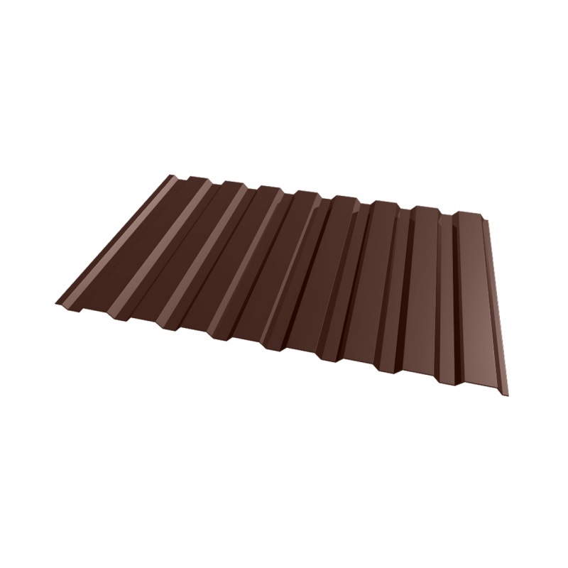 Профнастил окрашенный 0.45x845 шоколадно-коричневый - купить металлопрокат в Москве