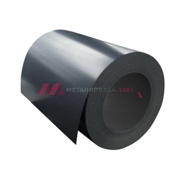 Рулон оцинкованный с полимерным покрытием (окрашенный) 0.4x1250 RAL 7024 2кл. DEEP MAT МТ - купить металлопрокат в Москве